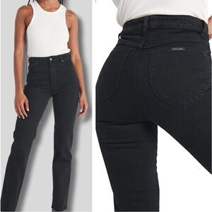 Rollas Original High Rise Straight Jeans Black